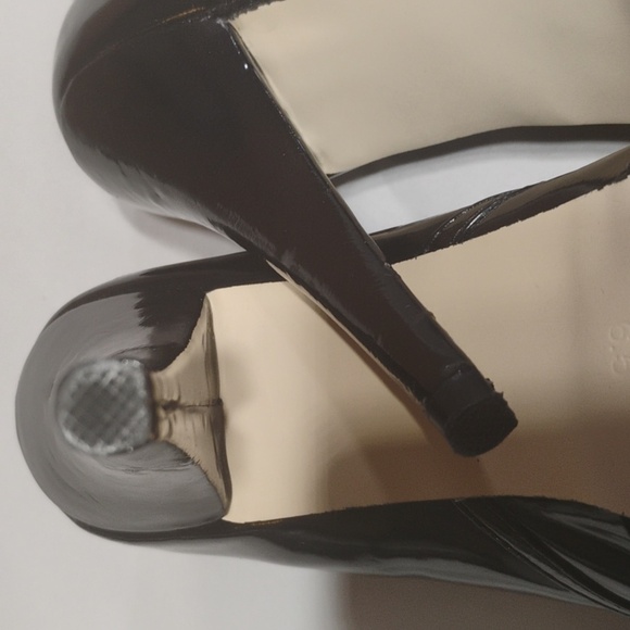 JustFab Black Peep-Toe Platform Heels - Picture 10 of 13